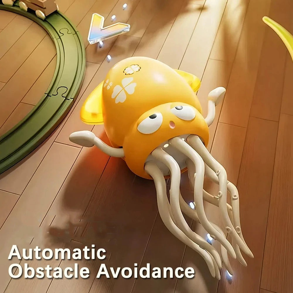 Electric Dancing Octopus Toy with Lights and Sounds, Obstacle Avoidance, Safe for Ages 3+