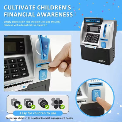 Electronic ATM Piggy Bank with Password Protection, Card Swipe Feature and Interactive Sounds