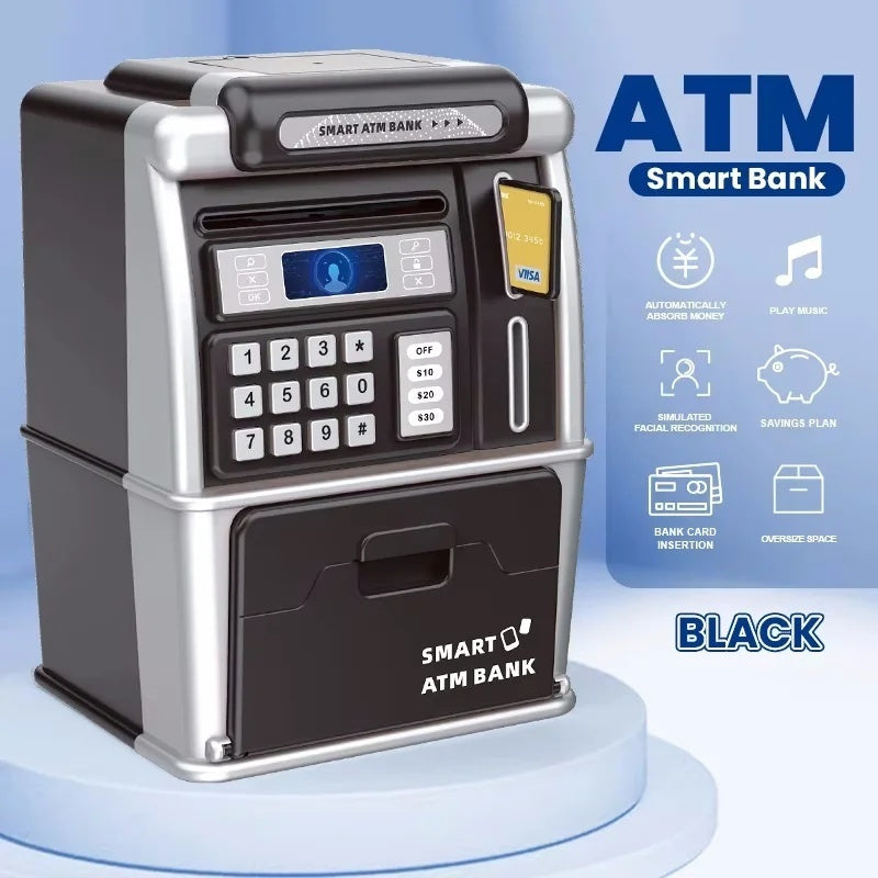 Electronic ATM Piggy Bank with Password Protection, Card Swipe Feature and Interactive Sounds