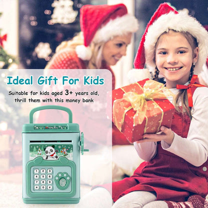 Electronic Piggy Bank toy with Fingerprint, Password and Voice Guidance, Safe for Ages 3+