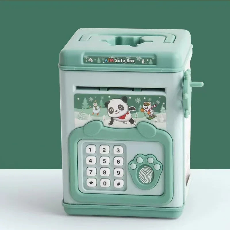 Electronic Piggy Bank toy with Fingerprint, Password and Voice Guidance, Safe for Ages 3+