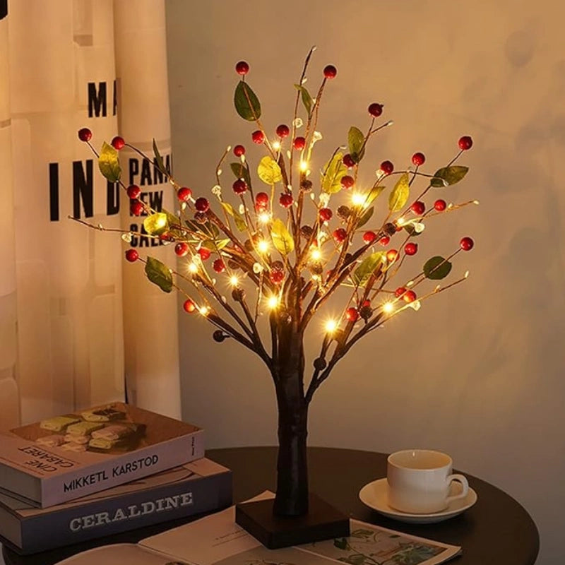 Elegant 55 cm Decorative Tree with Warm White LED Lights – Seasonal Accent with Flexible Branches and Cozy Glow 5
