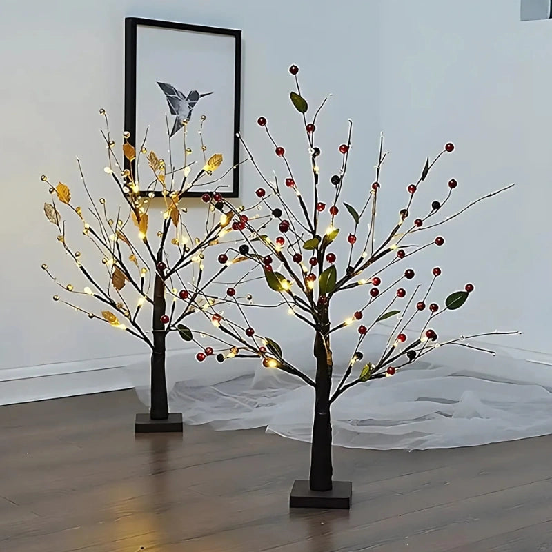 Elegant 55 cm Decorative Tree with Warm White LED Lights – Seasonal Accent with Flexible Branches and Cozy Glow 7