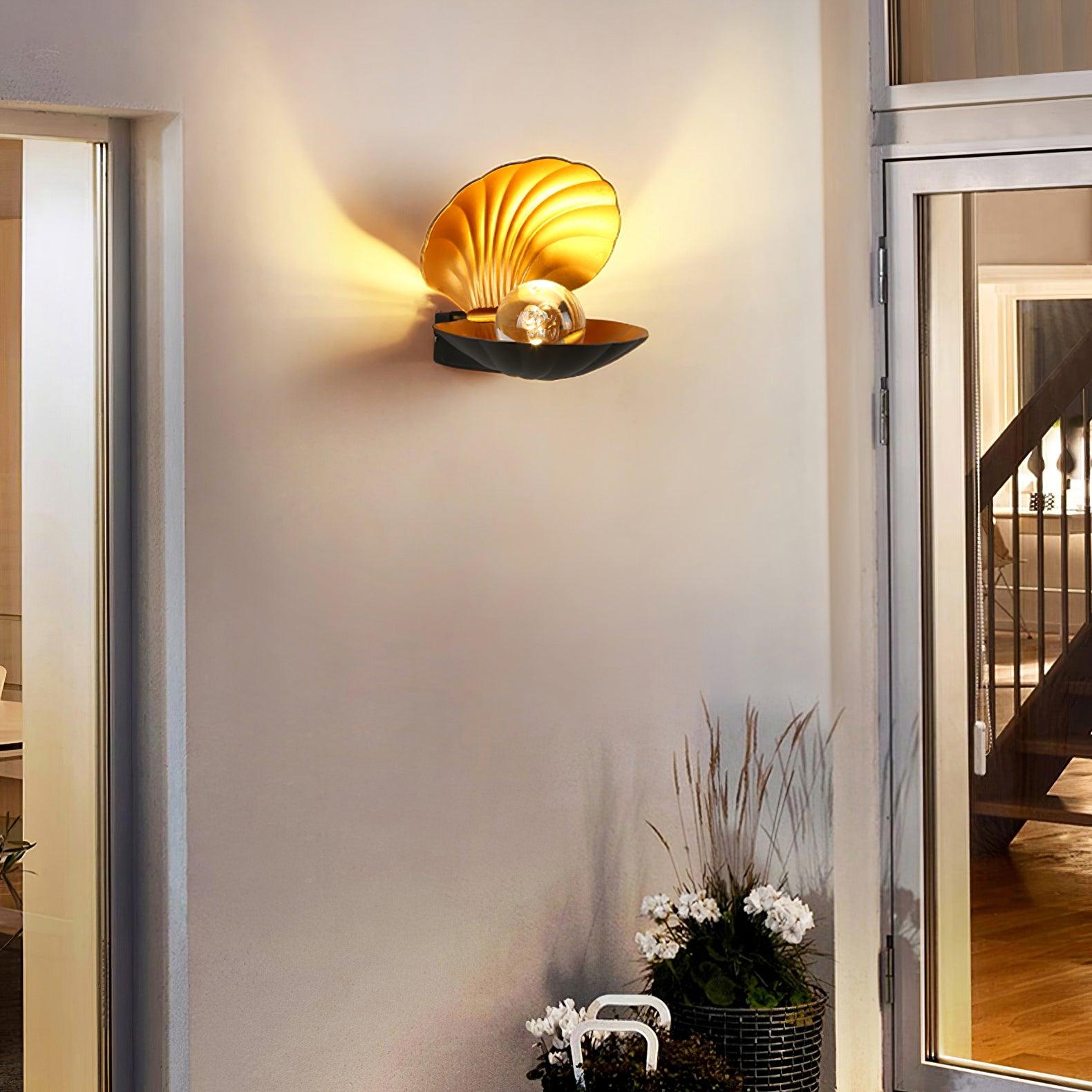 Elegant Aluminum Pearl Clam Wall Light Sconce – Integrated LED Indoor Wall Lamp for Modern Decor 4