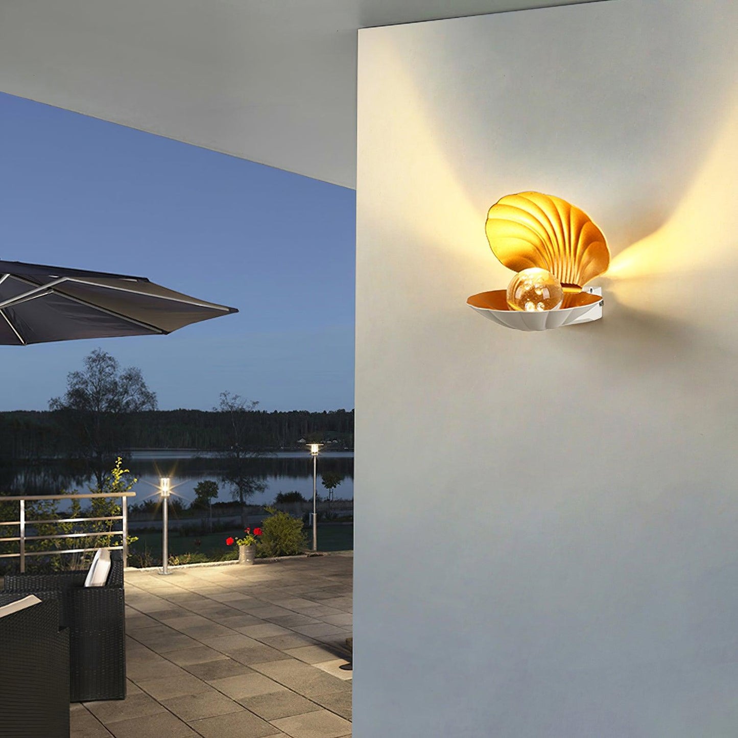 Elegant Aluminum Pearl Clam Wall Light Sconce – Integrated LED Indoor Wall Lamp for Modern Decor 7