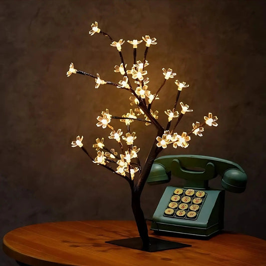 Compact LED Blossom Table Lamp with Warm Ambient Light - Pexav