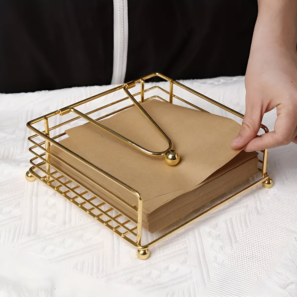 Elegant Matte Black Napkin Holder for Table – Durable Iron Serviette Holder with Stylish Design 4