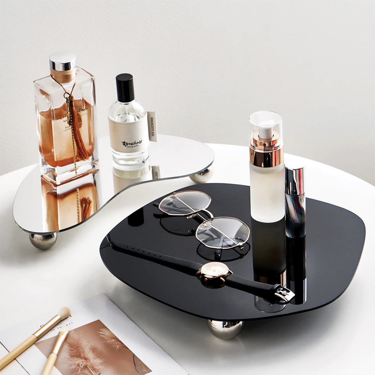 Elegant Multi-Layer Acrylic Tray for Jewelry and Cosmetics – Modern Nordic Design, Two-Tier Organizer 5