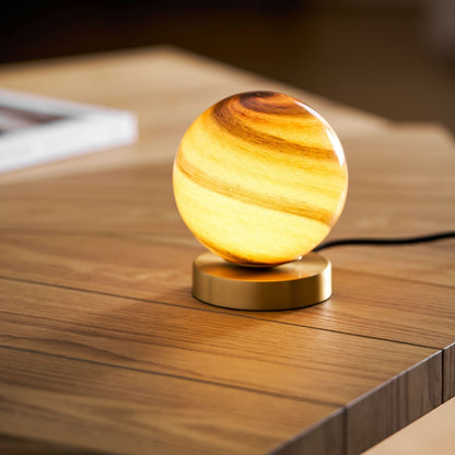 Elegant Table Lamp with Marble Sphere and Brass Base – Stylish Bedside or Desk Lamp for Living Room Lighting 5