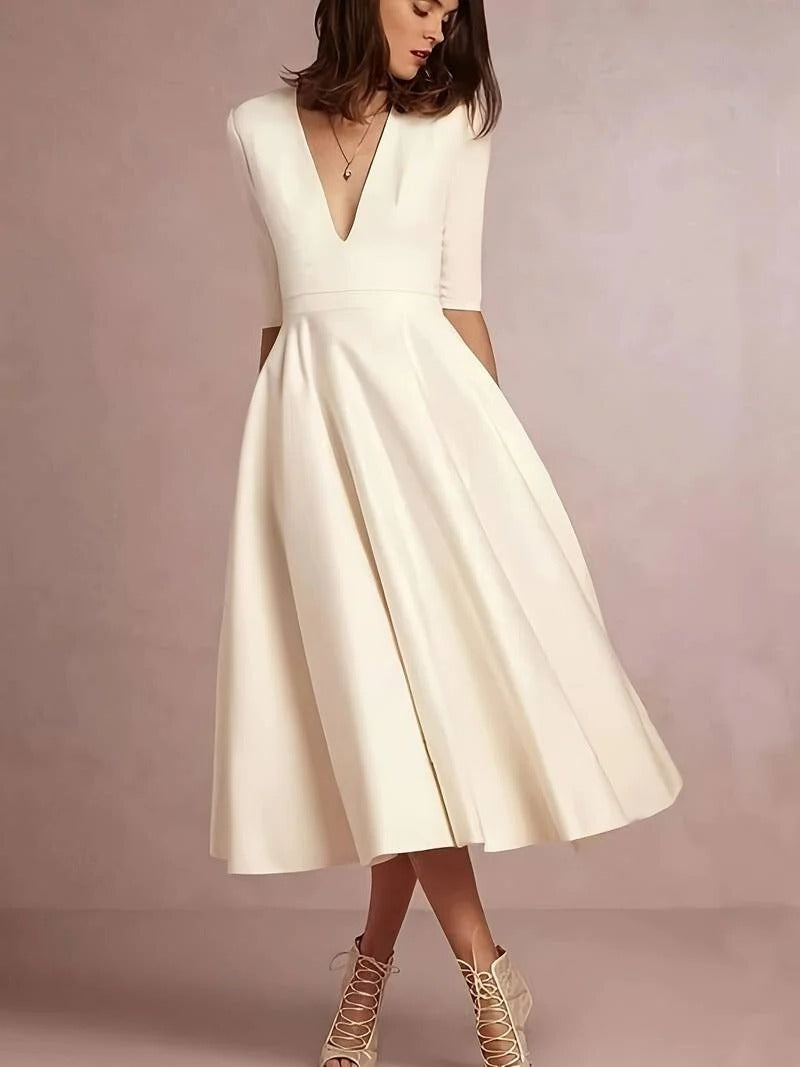 Chic Low Neck Ladies Dress