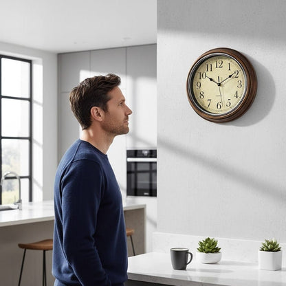 Elegant Wall Clock with Silent Quartz Movement – 30cm Metal Frame and Glass Cover for Timeless Home Decor 3