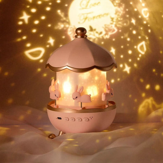 Colorful LED Night Light Projector with Music and Rotation - Pexav