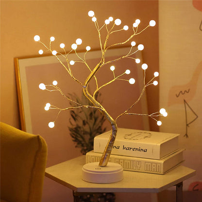 Enchanting Glowing Tree Lamp with Flexible Branches – Battery Operated Table Lamp with 108 Drops or 36 Pearls for Cozy Ambiance 4