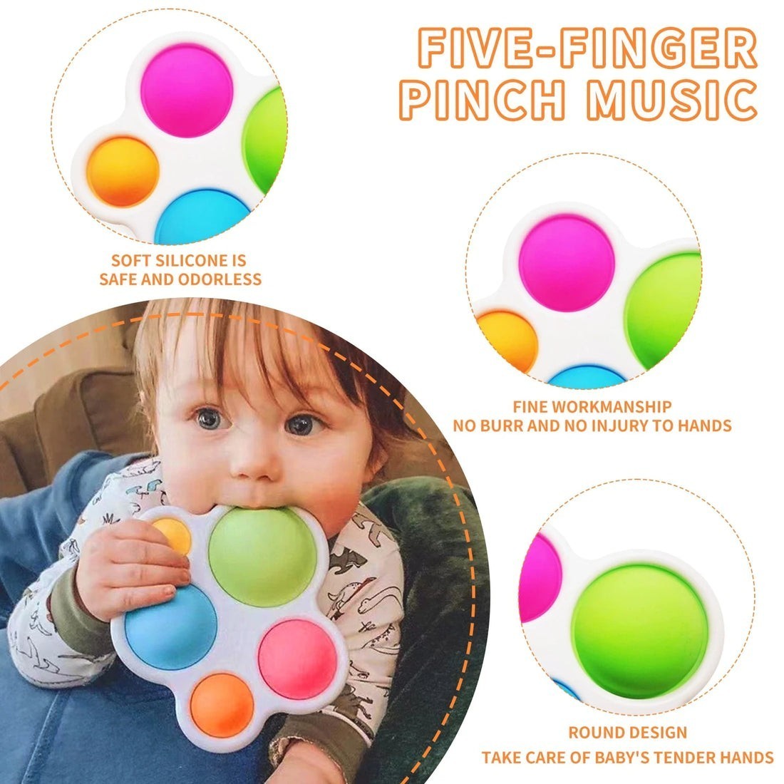 Exercise Board: Colorful Infant Toy with Multiple Silicone Bubble Sizes, Safe for Ages 6+ Months