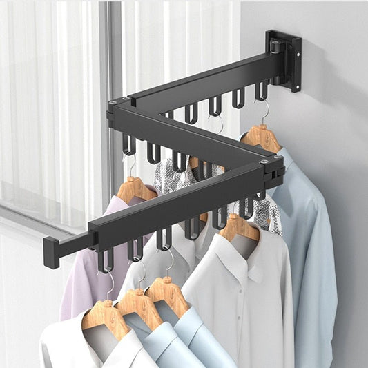 Compact Folding Wall Mounted Clothes Drying Rack - Pexav