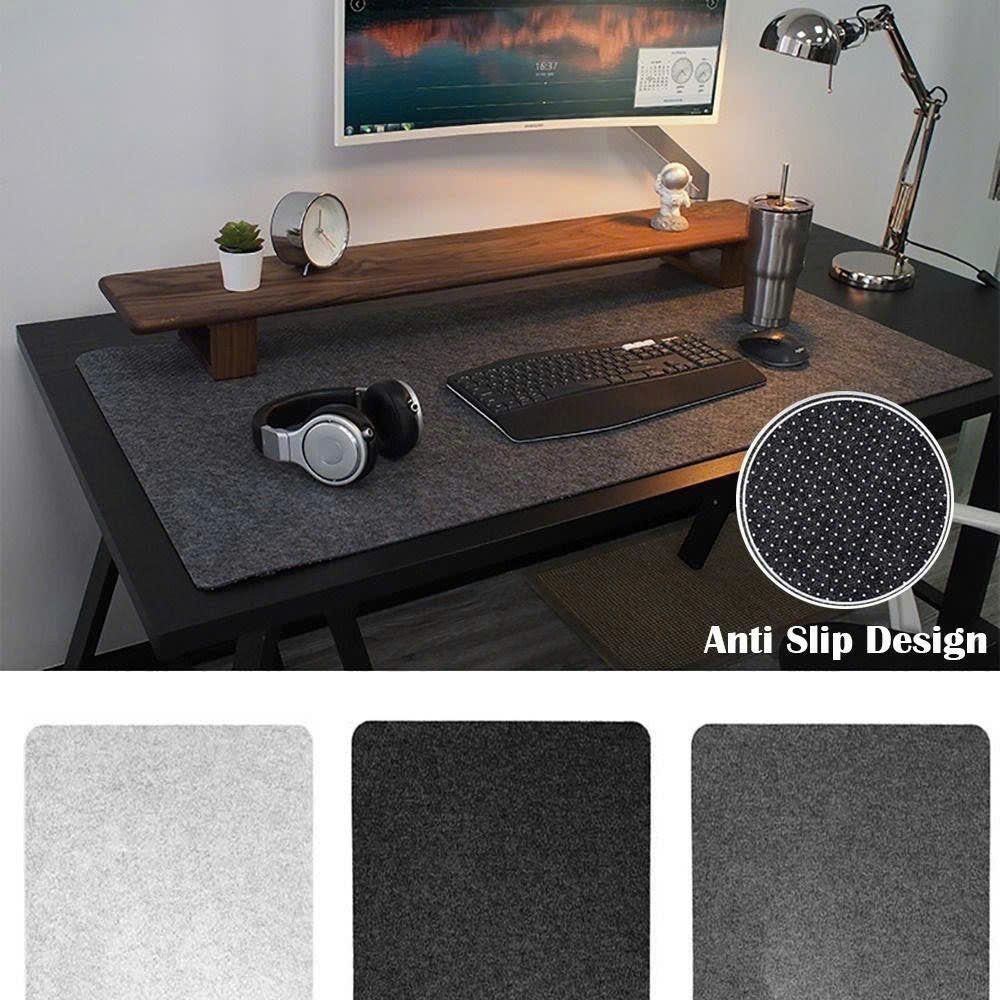 Extra Large Felt Desk Mat – Pad Protector for Office Keyboard & Mouse with Non-Slip Base, Slim Easy-to-Use Design