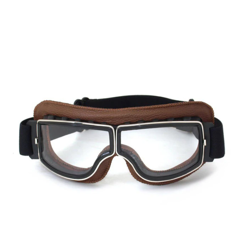 Classic Biker Retro Leather Goggles