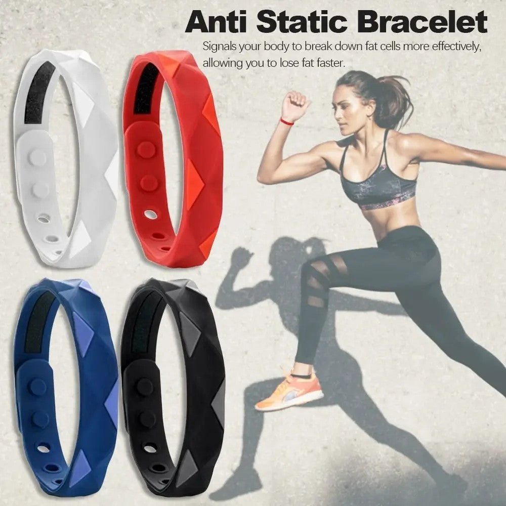 Far Infrared Anti Static Negative Ion Bracelet - Waterproof Silicone Lovers Bracelet Anti Fatigue, Sports Wristband