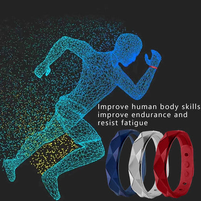 Far Infrared Anti Static Negative Ion Bracelet - Waterproof Silicone Lovers Bracelet Anti Fatigue, Sports Wristband