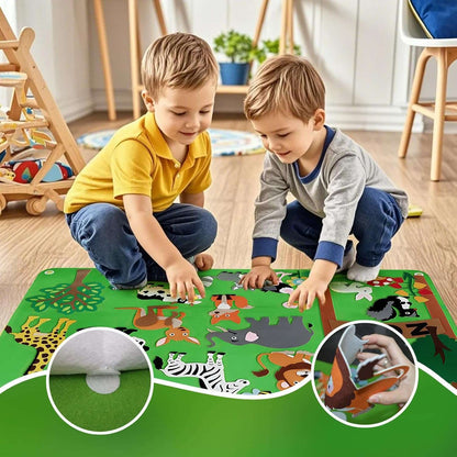 Farm Animals Felt Story Board – Reusable No-Glue Felt Set, Multi-Themes, Visual Learning, Teaching Aid, Safe for Ages 2+