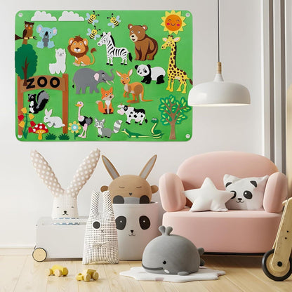 Farm Animals Felt Story Board – Reusable No-Glue Felt Set, Multi-Themes, Visual Learning, Teaching Aid, Safe for Ages 2+