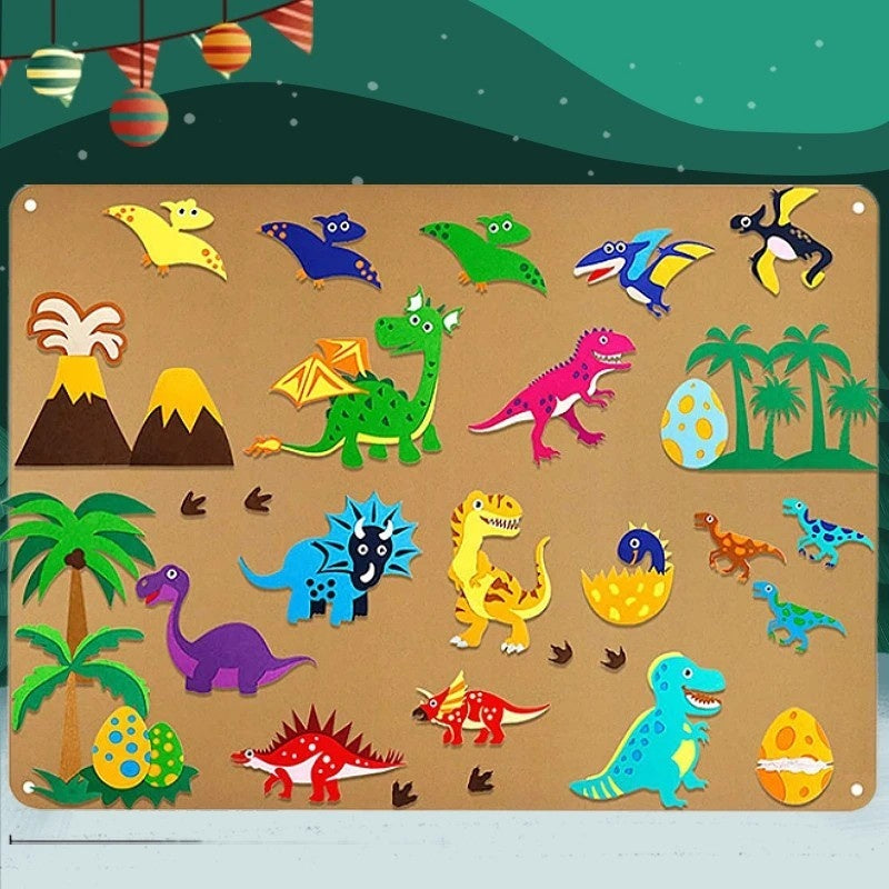 Farm Animals Felt Story Board – Reusable No-Glue Felt Set, Multi-Themes, Visual Learning, Teaching Aid, Safe for Ages 2+