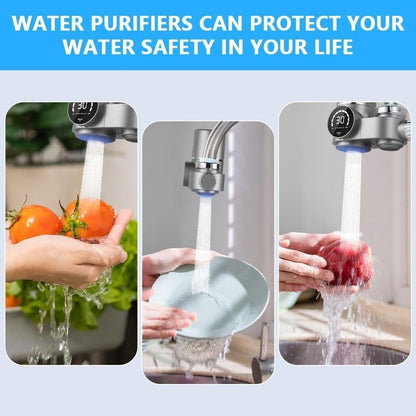 Faucet Water Filter with LED Display – Reduces Lead & Chlorine, Easy Sink Installation and UV Blue Light Sterilization
