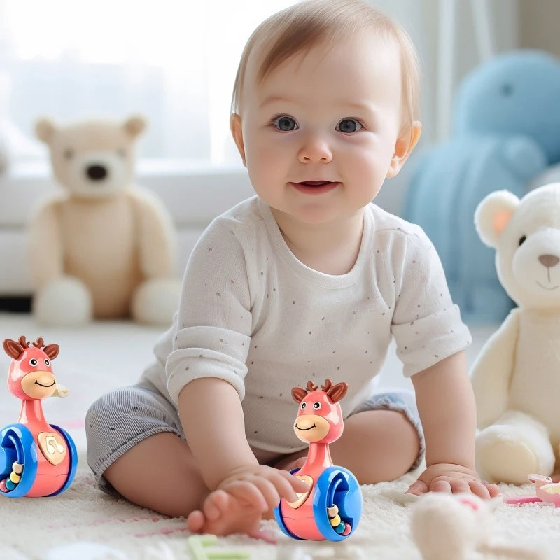 Fawn Sliding Tumbler with Cute Deer Design, Push-and-Crawl Toy, Safe for Months 1+