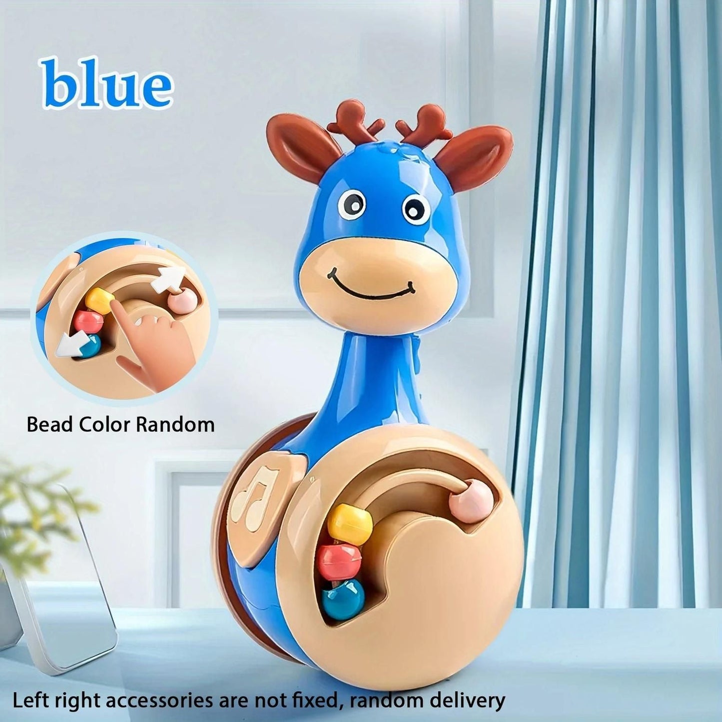 Fawn Sliding Tumbler with Cute Deer Design, Push-and-Crawl Toy, Safe for Months 1+