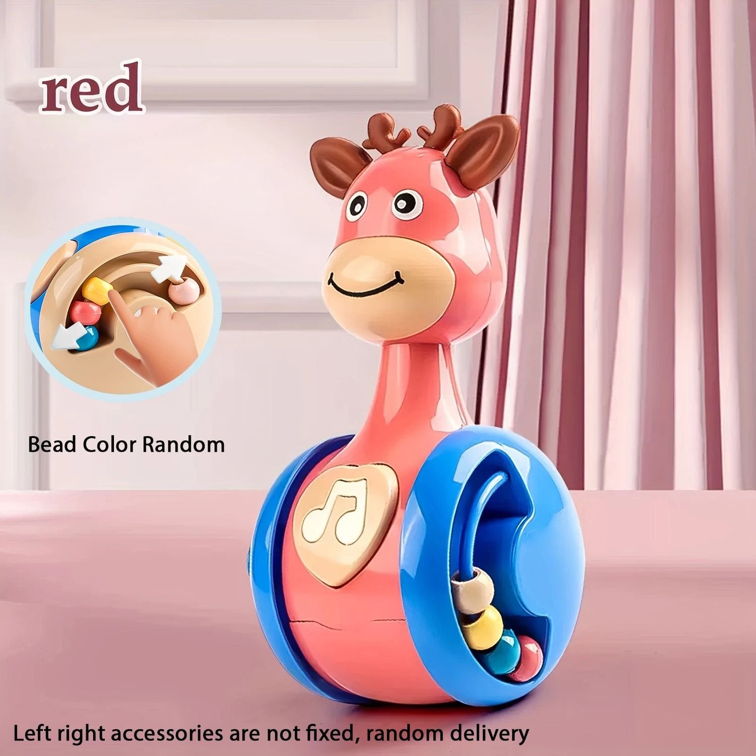 Fawn Sliding Tumbler with Cute Deer Design, Push-and-Crawl Toy, Safe for Months 1+
