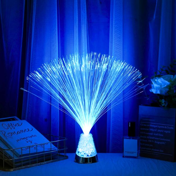 Colorful Glass Table Lamp with Sparkling Base - Pexav