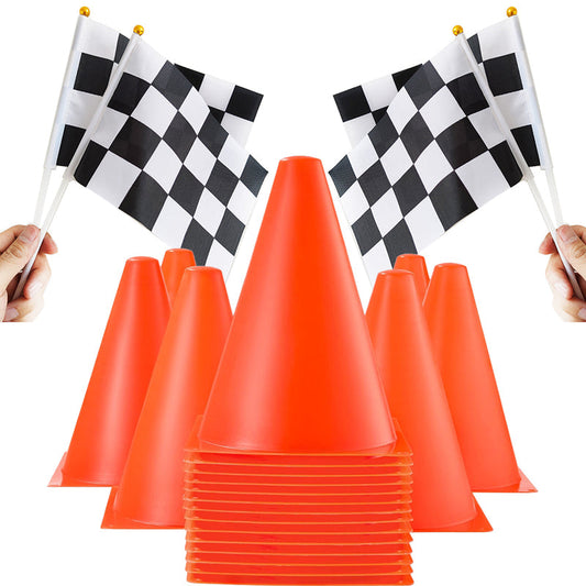 Small Racing Checkered Flags and Cone Kit - Pexav