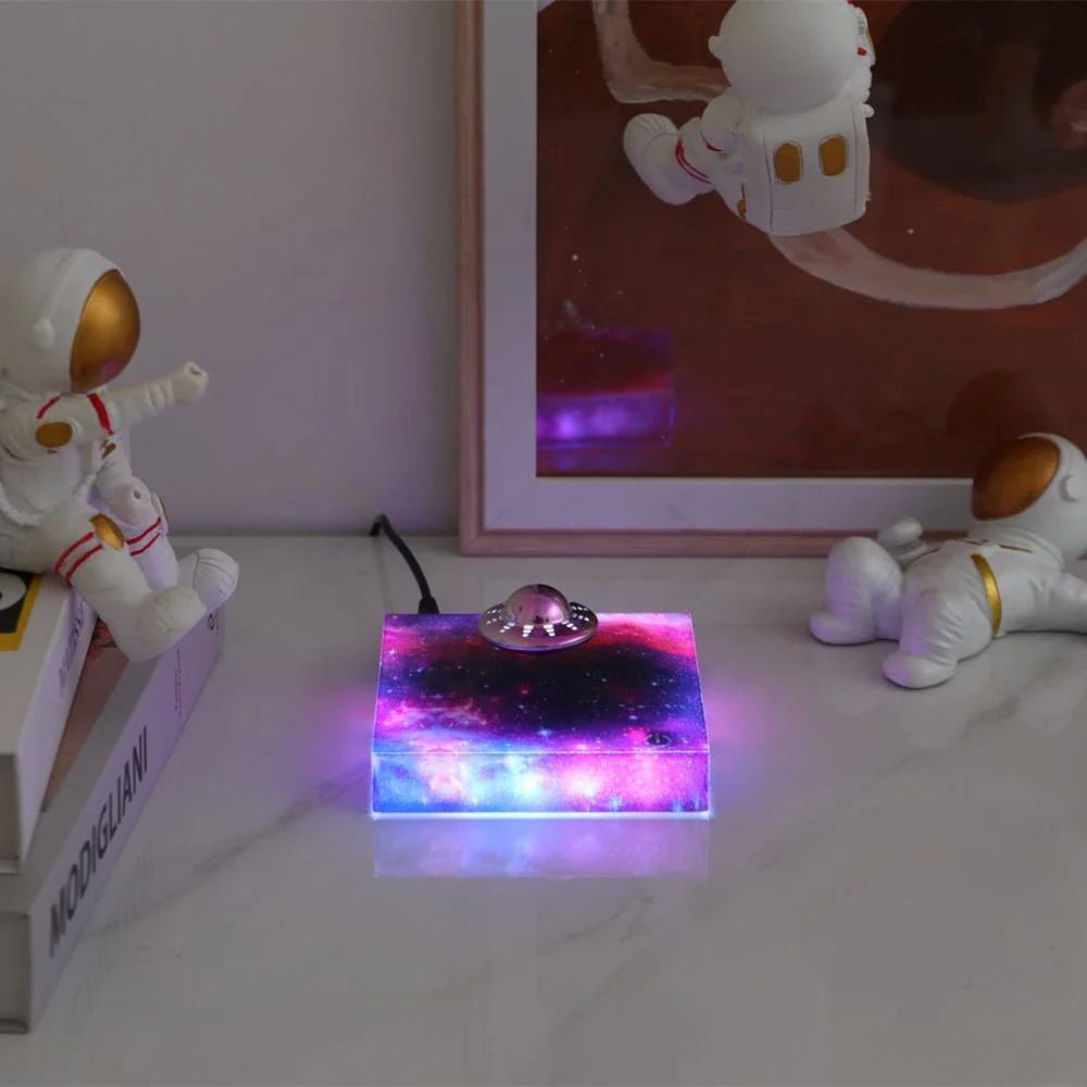 Floating Spaceship LED Night Light with Magnetic Levitation – Modern Home Decor for Soft Ambient Glow 1