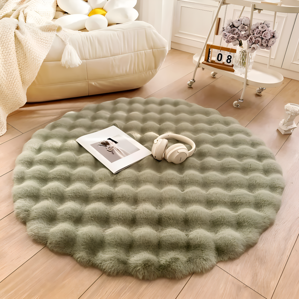 Plush Circular Anti-Slip Rug – Gentle Floor Mat - Pexav