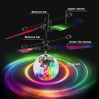 Flying orb ball with LED Light, Gesture Control and USB Rechargeable, Safe for Kids 14+