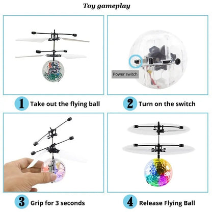 Flying orb ball with LED Light, Gesture Control and USB Rechargeable, Safe for Kids 14+