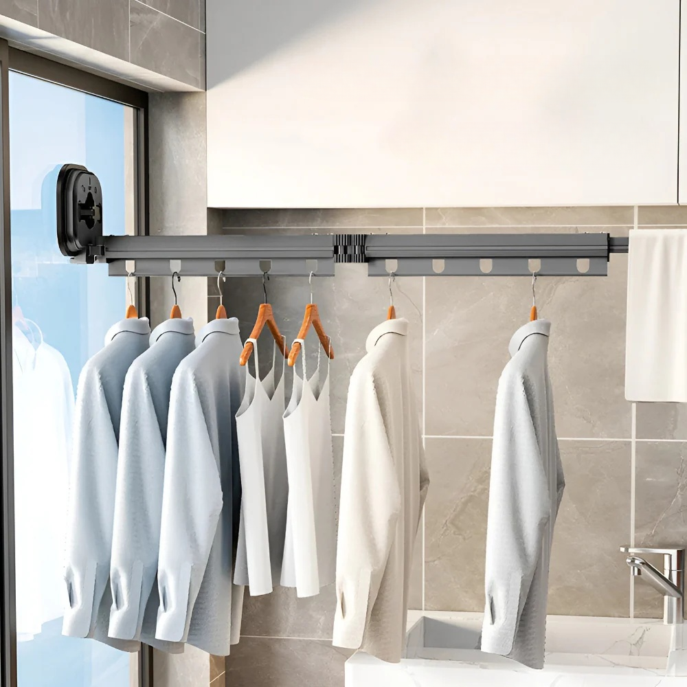 Foldable Aluminum Tumble Dryer with Suction Cup Attachment – Space-Saving and Durable 4