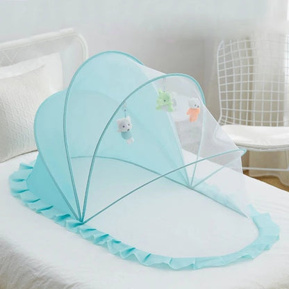 Foldable Baby Crib with Mosquito Net and Soft Mattress Set, Cute Unisex Designs, Safe Cozy Sleep Anywhere