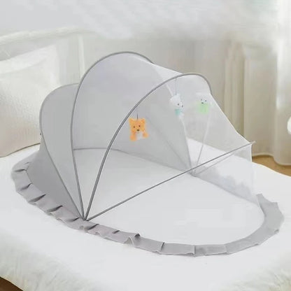 Foldable Baby Crib with Mosquito Net and Soft Mattress Set, Cute Unisex Designs, Safe Cozy Sleep Anywhere