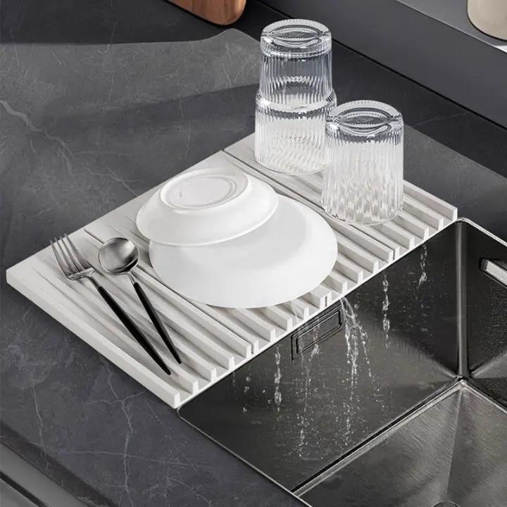 Flexible Kitchen Dish Mat - Easy Dry Non Slip Counter Top Protector - Pexav