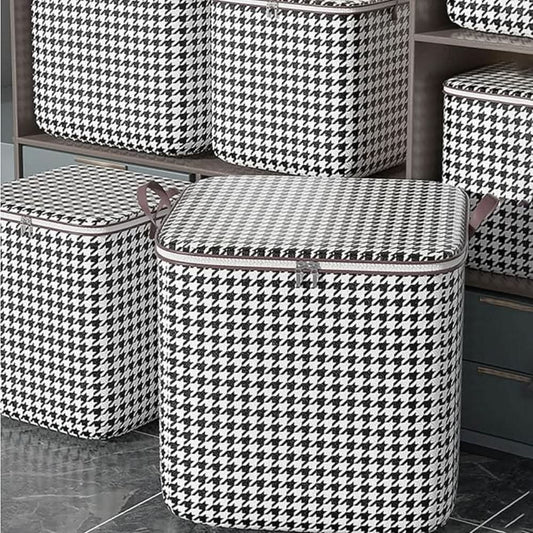 Collapsible Zip Storage Bin in Classic Pattern - Pexav
