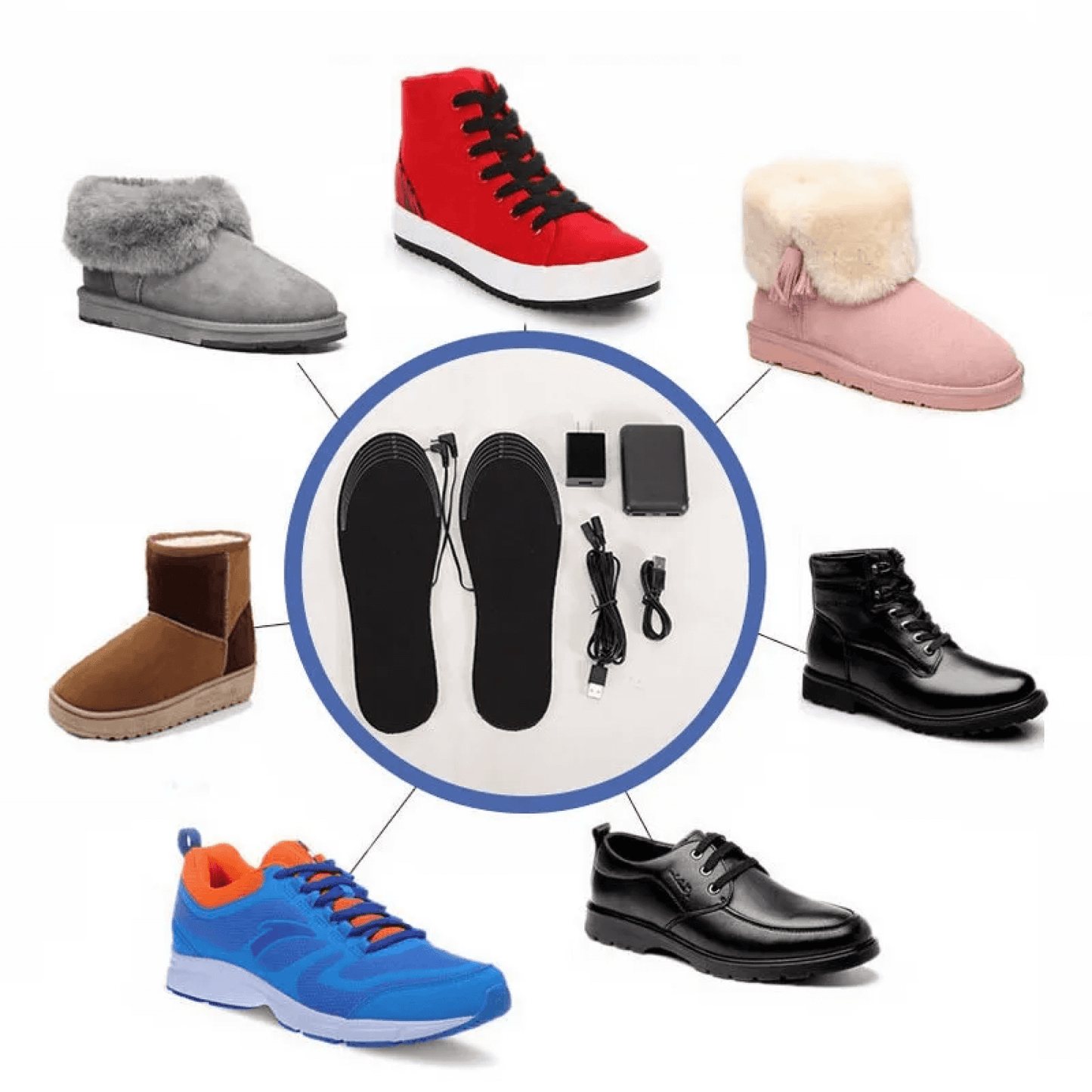 Warm Rechargeable Shoe Insoles for Cold Feet
