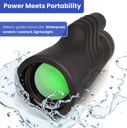 Compact 12X50 Waterproof Monocular with Phone Adapter