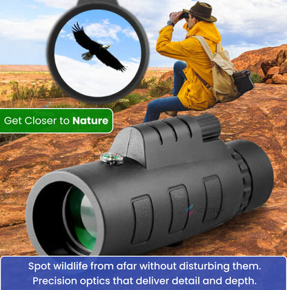 Compact 12X50 Waterproof Monocular with Phone Adapter