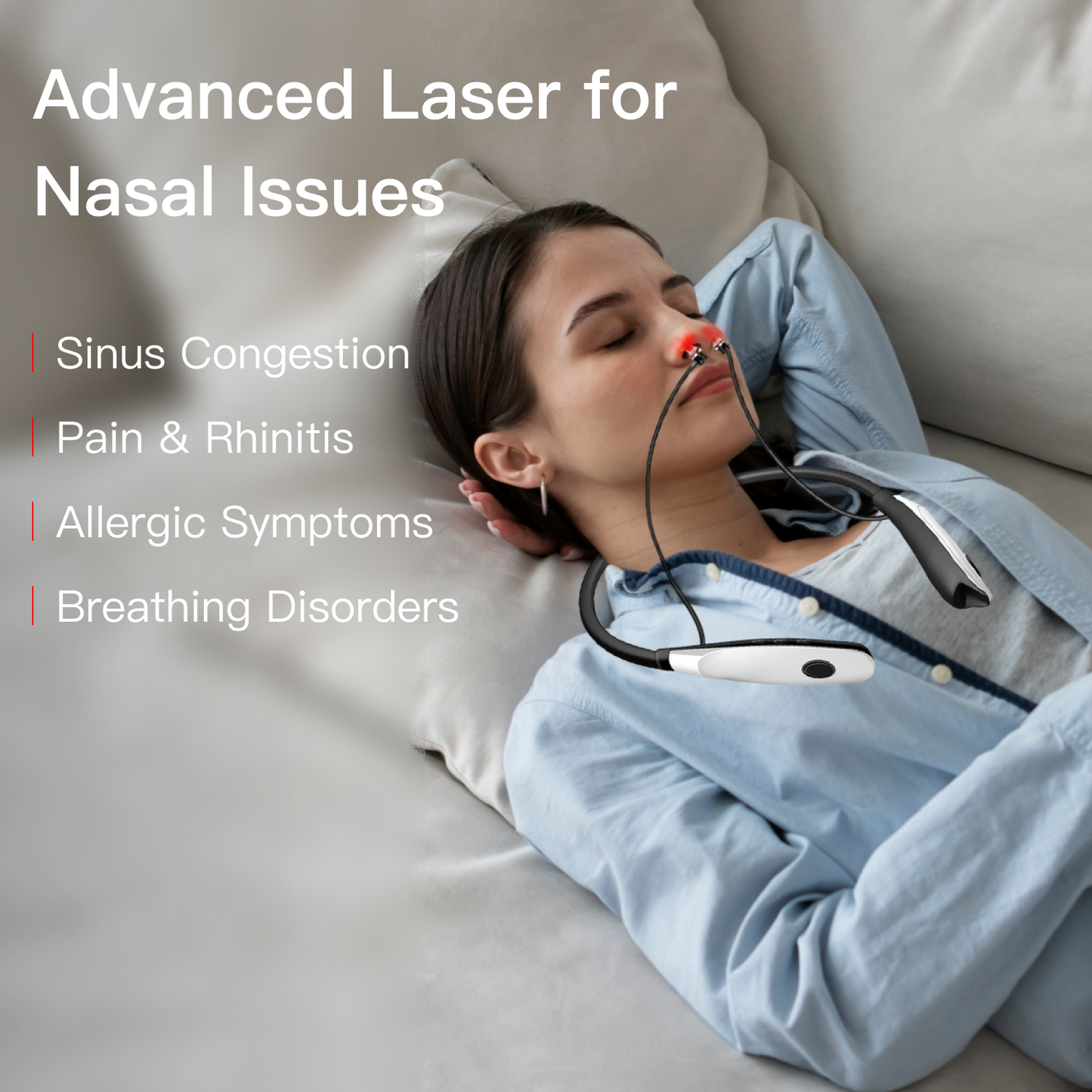 Compact Dual Ear Nose Laser Therapy Device