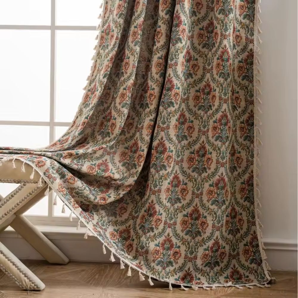Classic Elegant Flower Print Drapes