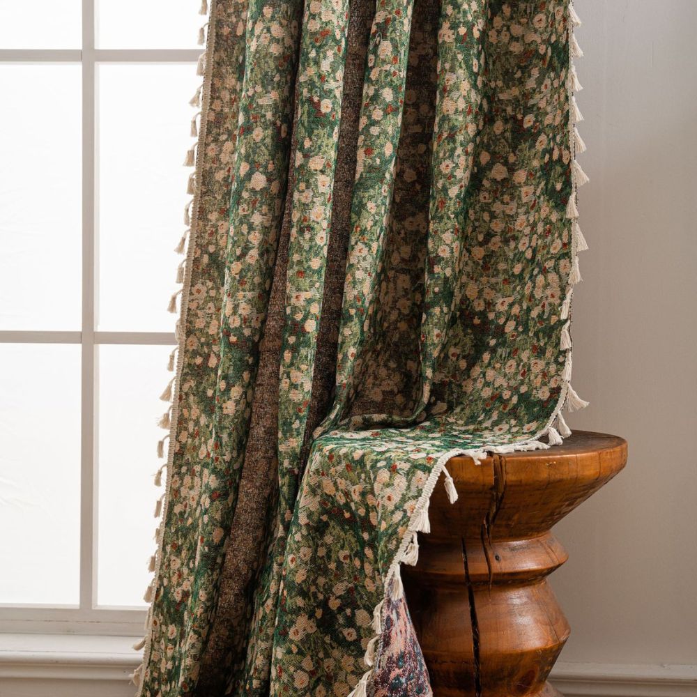 Classic Elegant Flower Print Drapes