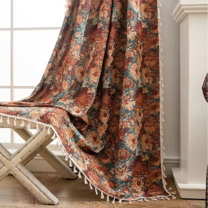 Classic Elegant Flower Print Drapes