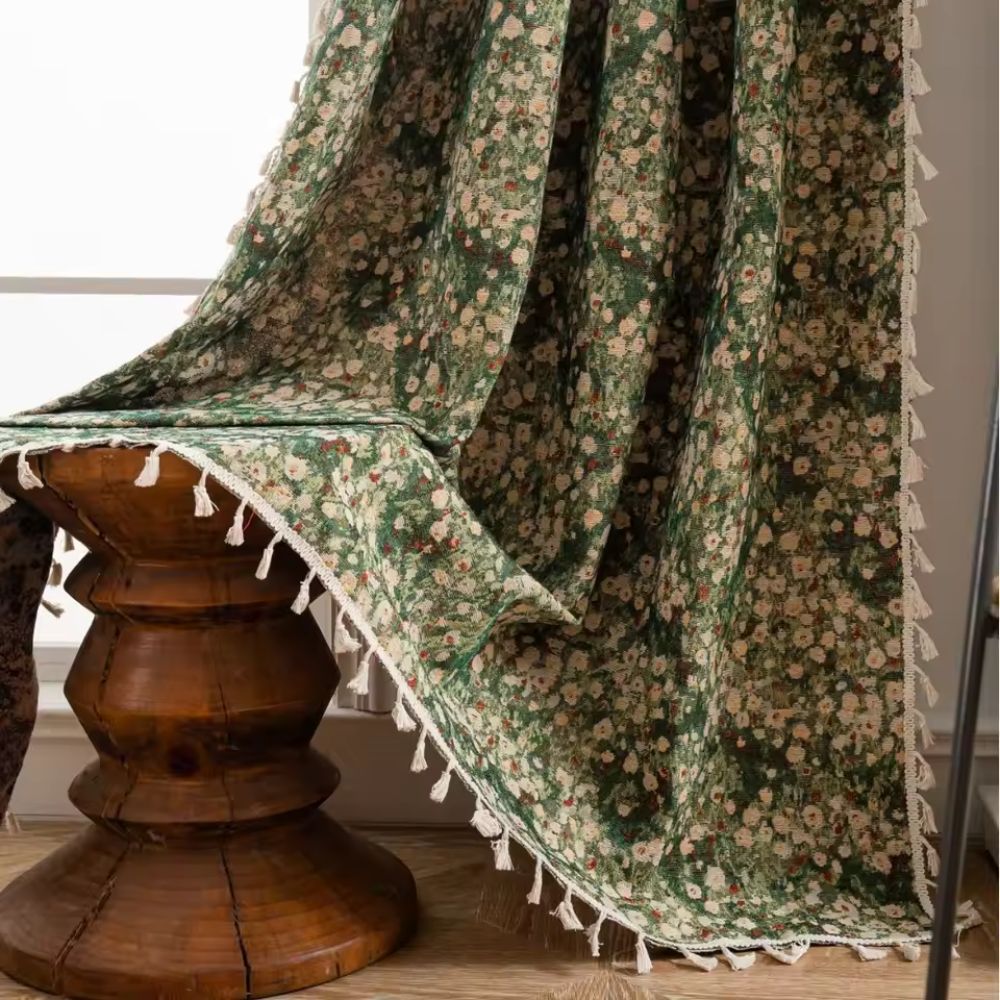 Classic Elegant Flower Print Drapes