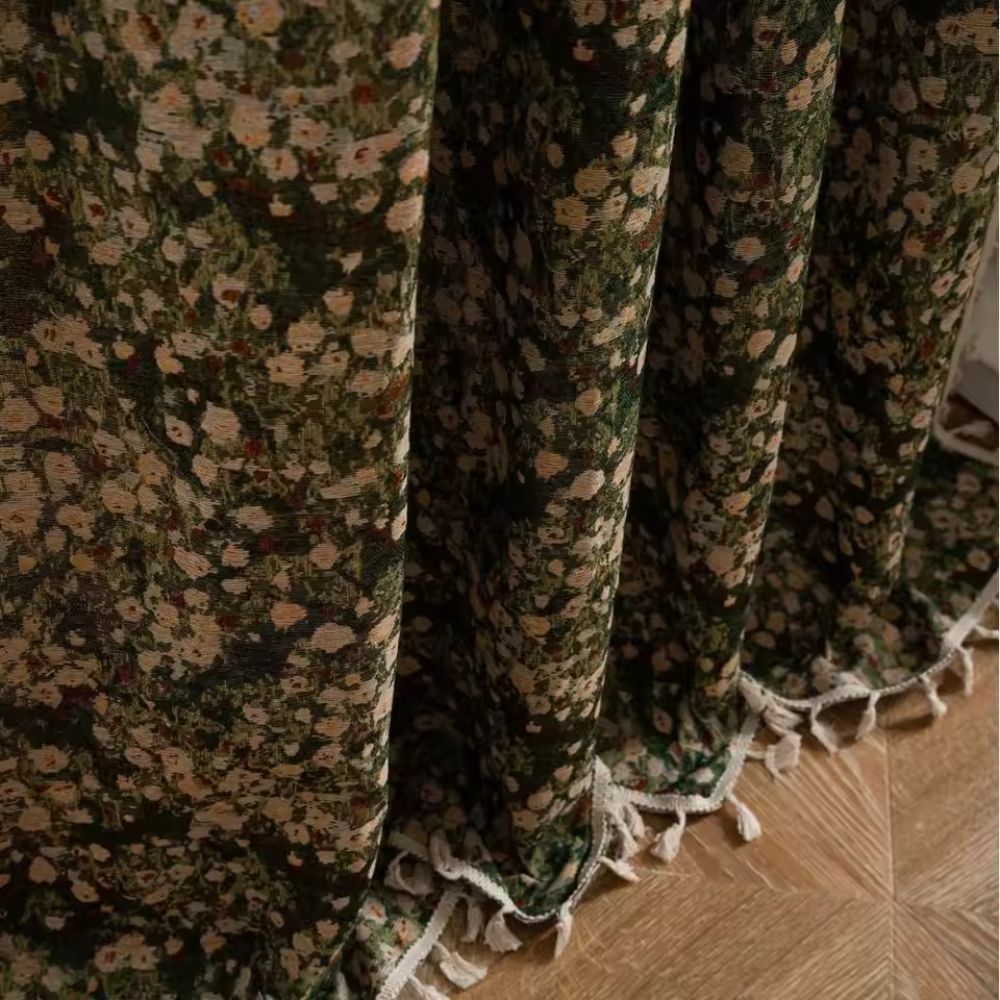 Classic Elegant Flower Print Drapes